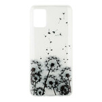 Samsung Galaxy A51 Clear Case Black Dandelion