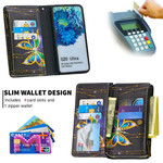 Samsung Galaxy S20 Ultra Case com bolso com zíper Butterfly