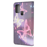 Capa de borboleta Samsung Galaxy A21s Neon Butterfly