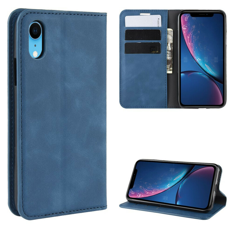 Capa Flip Capa iPhone XR Efeito Couro Mole Capa Flip Capa iPhone XR Efeito Couro Mole