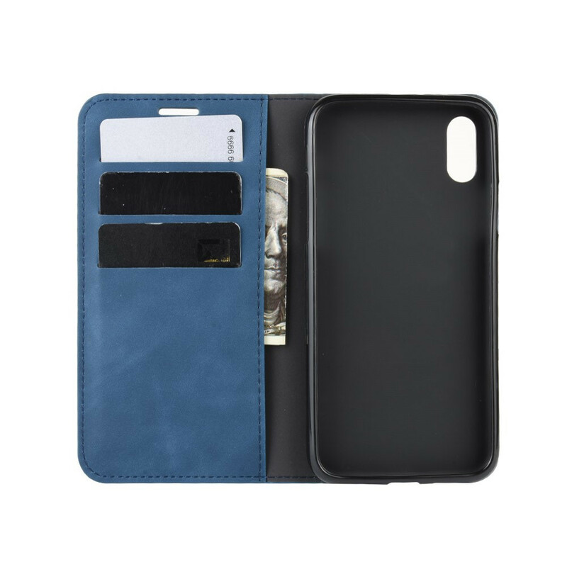 Capa Flip Capa iPhone XR Efeito Couro Mole Capa Flip Capa iPhone XR Efeito Couro Mole