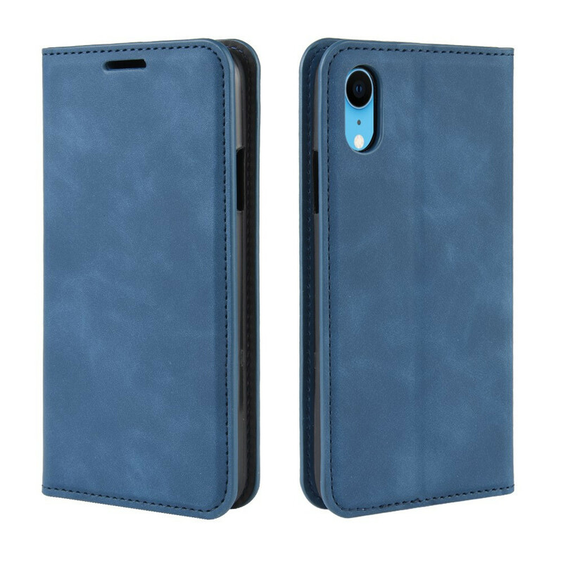 Capa Flip Capa iPhone XR Efeito Couro Mole Capa Flip Capa iPhone XR Efeito Couro Mole