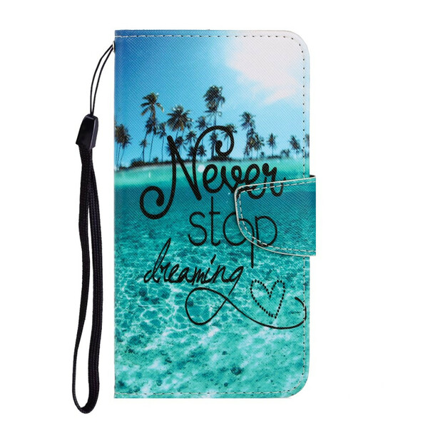 Samsung Galaxy A21s Never Stop Dreaming Case Navy with Strap