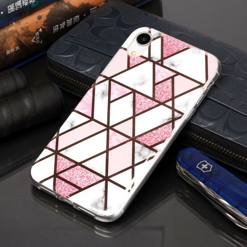 Capa de Mármore Geometria de mármore iPhone XR Colorful 2