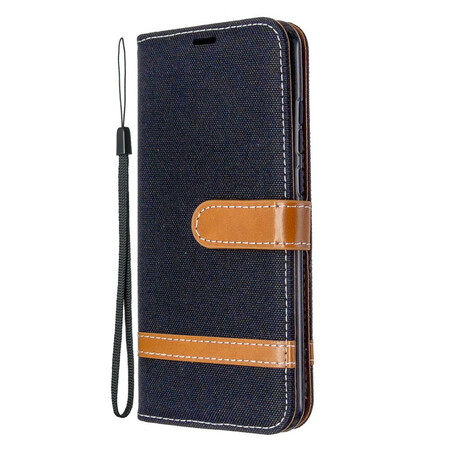 Capa Huawei P Smart Plus 2020 Tecido e Efeito Couro com Cordão