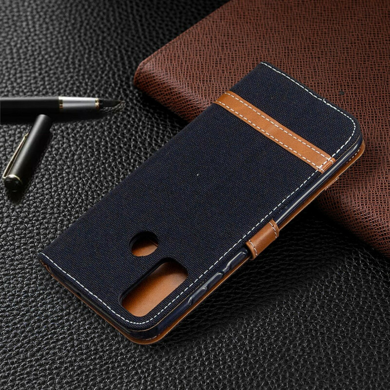 Capa Huawei P Smart Plus 2020 de tecido e de couro