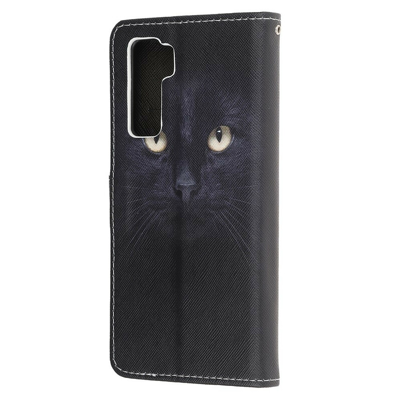 Huawei P40 Lite 5G Capa de cinta para olhos de gato preto
