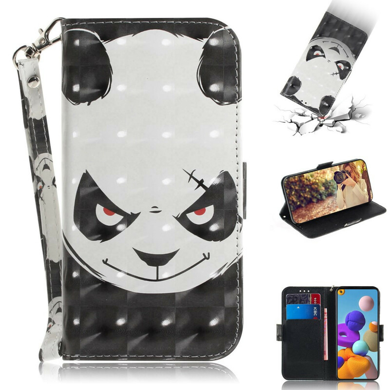 Samsung Galaxy A21s Capa de cinta Panda furioso