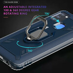 Anel Samsung Galaxy A21s e capa de fibra de carbono