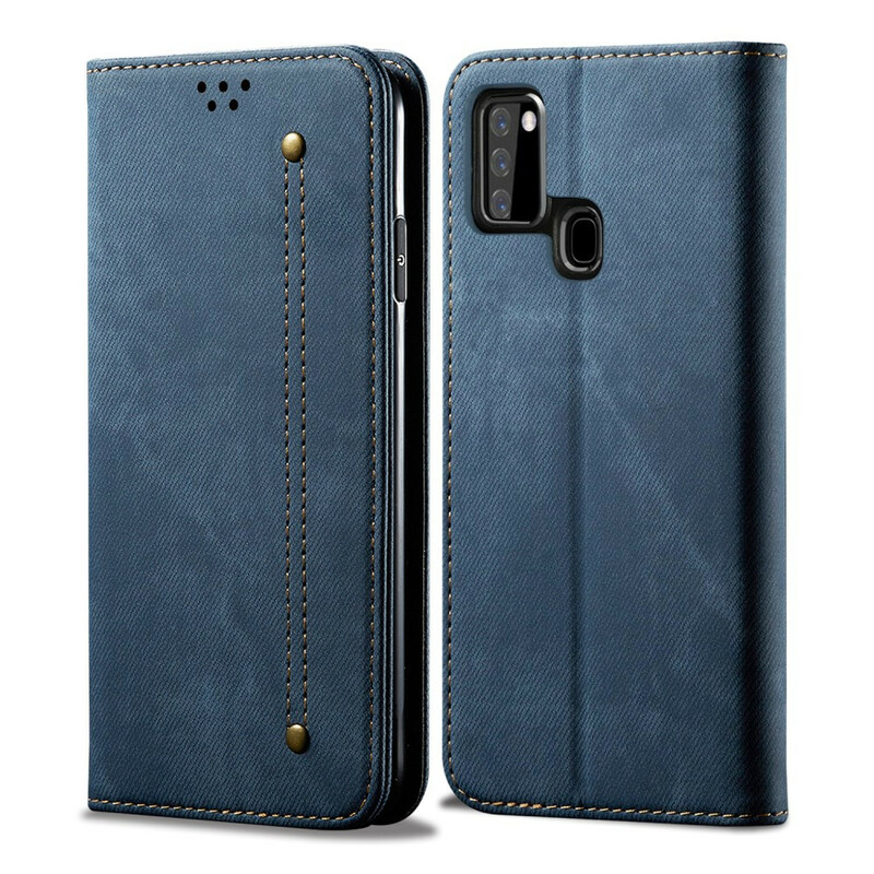 Capa Flip Tecido de calças de ganga Samsung Galaxy A21s