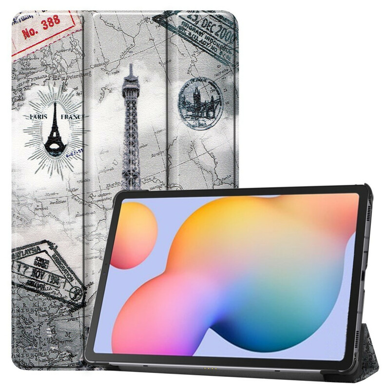 Capa inteligente Samsung Galaxy Tab S6 Lite Eiffel Tower Retro