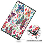 Capa inteligente Samsung Galaxy Tab S6 Lite Butterflies e Flowers Retro