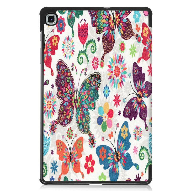 Capa inteligente Samsung Galaxy Tab S6 Lite Butterflies e Flowers Retro