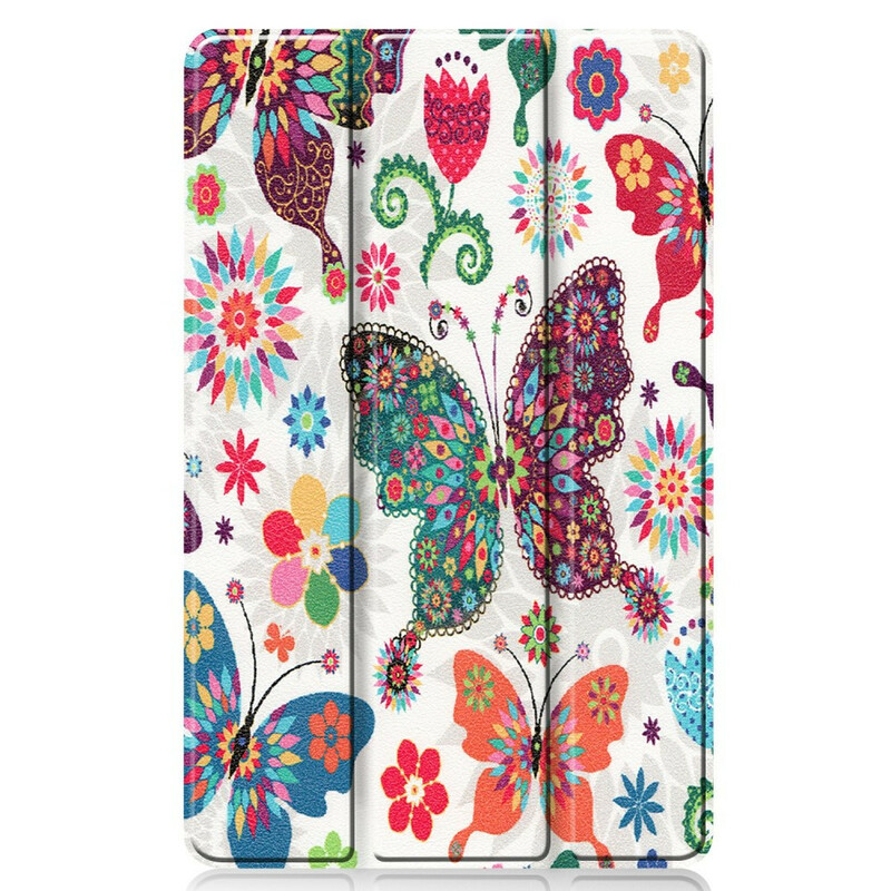 Capa inteligente Samsung Galaxy Tab S6 Lite Butterflies e Flowers Retro