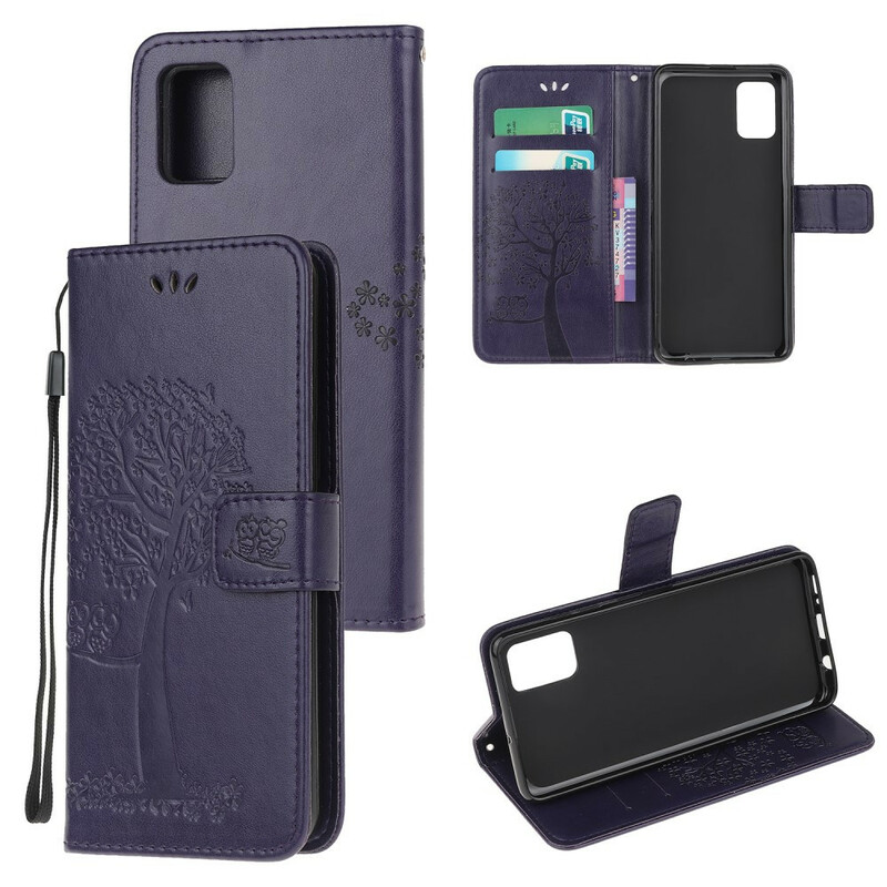 Samsung Galaxy S10 Lite Case Tree e Corujas com Bracelete