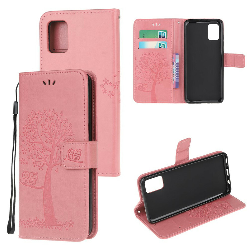 Samsung Galaxy S10 Lite Case Tree e Corujas com Bracelete