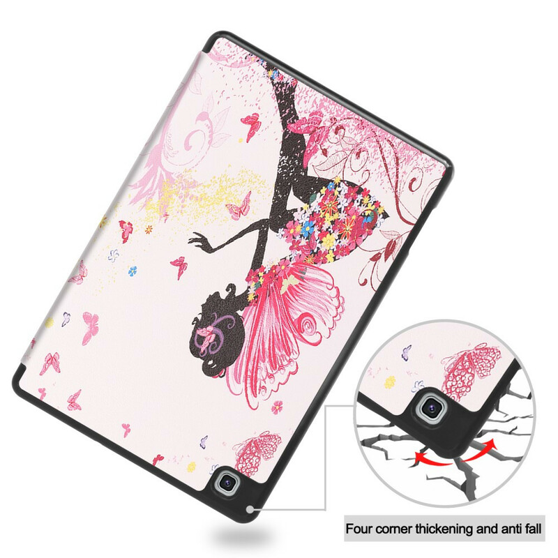Capa Inteligente Samsung Galaxy Tab S6 Lite Capa Floral Fada Lápis