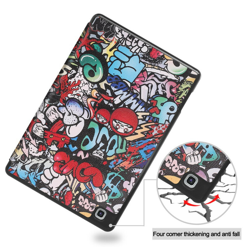 Capa Inteligente Samsung Galaxy Tab S6 Lite Capa de Lápis Graffiti