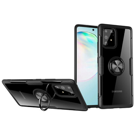 Samsung Galaxy S10 Lite Capa em anel de fibra metálica de carbono