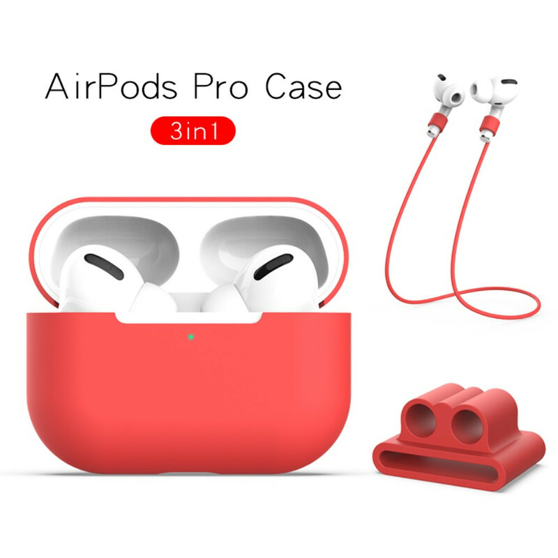 Capa de silicone AirPods Pro com cordÃ£o de auriculares