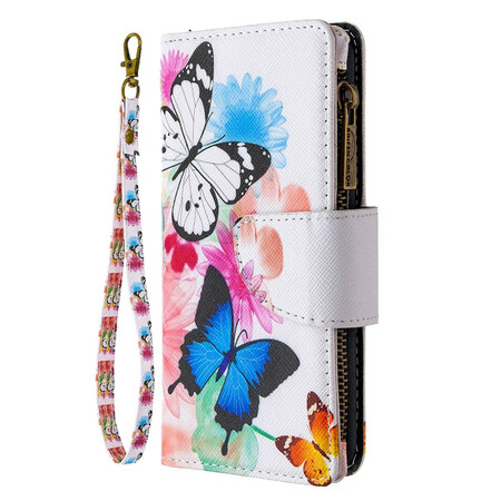 Capa Samsung Galaxy S10 Lite com bolso com zíper Butterfly