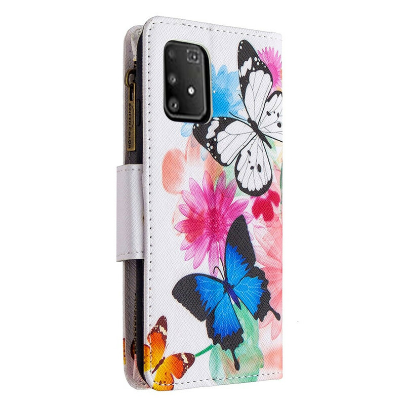 Capa Samsung Galaxy S10 Lite com bolso com zíper Butterfly