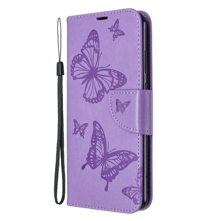Borboletas Huawei Y6p e Capa de Aba Oblíqua