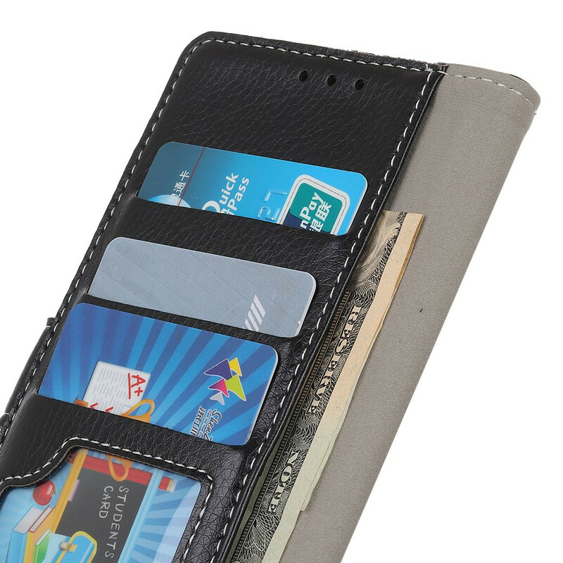 Capa OnePlus Nord Litchi com costuras visíveis