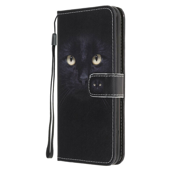Samsung Galaxy M31 Capa de olhos de gato preto com cinta