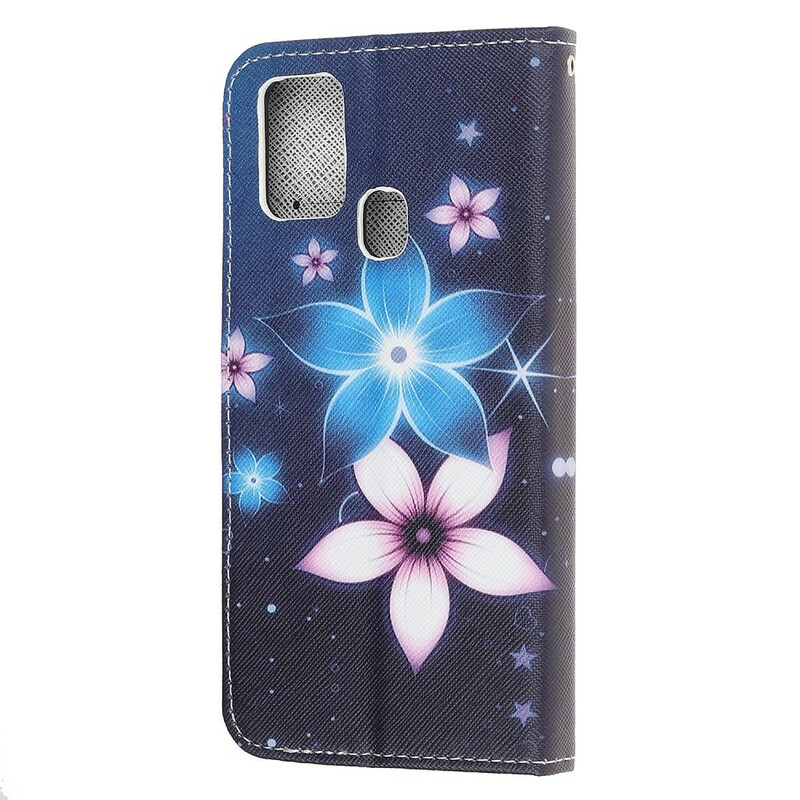 Capa de flores Samsung Galaxy M31 Lanyard