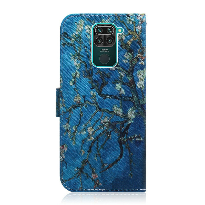 Xiaomi Redmi Note 9 Case Flowered Tree Blue Background