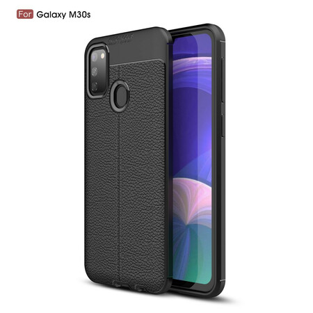 Samsung Galaxy M21 Capa de couro Lychee Efeito Lychee Linha Dupla