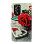 Samsung Galaxy Note 20 Capa de cinta romântica cor-de-rosa