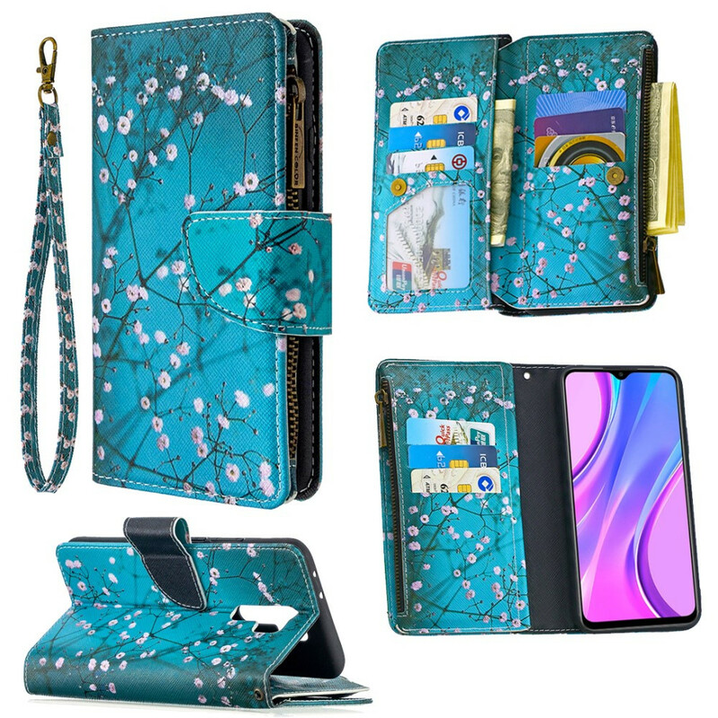 Xiaomi Redmi 9 Capa de bolso Zip Pocket Tree Xiaomi Redmi 9 Capa de bolso Zip Pocket Tree