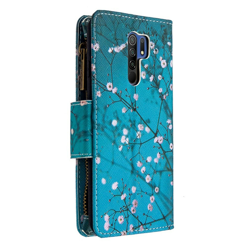 Xiaomi Redmi 9 Capa de bolso Zip Pocket Tree Xiaomi Redmi 9 Capa de bolso Zip Pocket Tree
