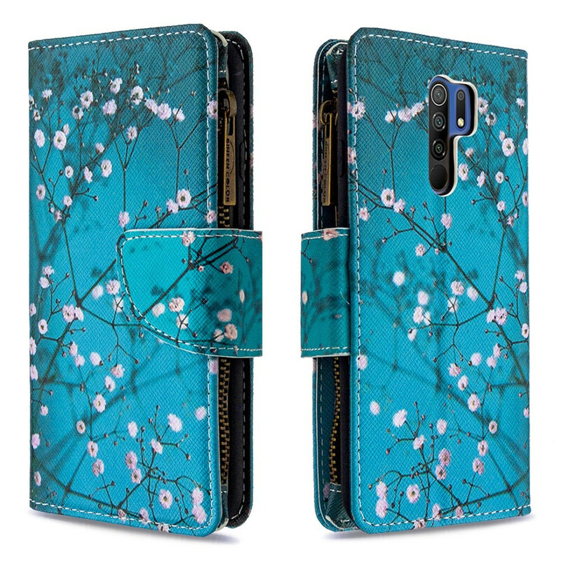 Xiaomi Redmi 9 Capa de bolso Zip Pocket Tree Xiaomi Redmi 9 Capa de bolso Zip Pocket Tree