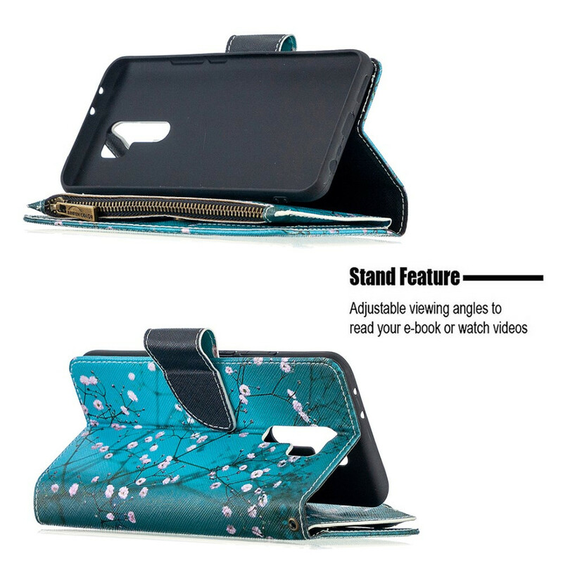 Xiaomi Redmi 9 Capa de bolso Zip Pocket Tree Xiaomi Redmi 9 Capa de bolso Zip Pocket Tree