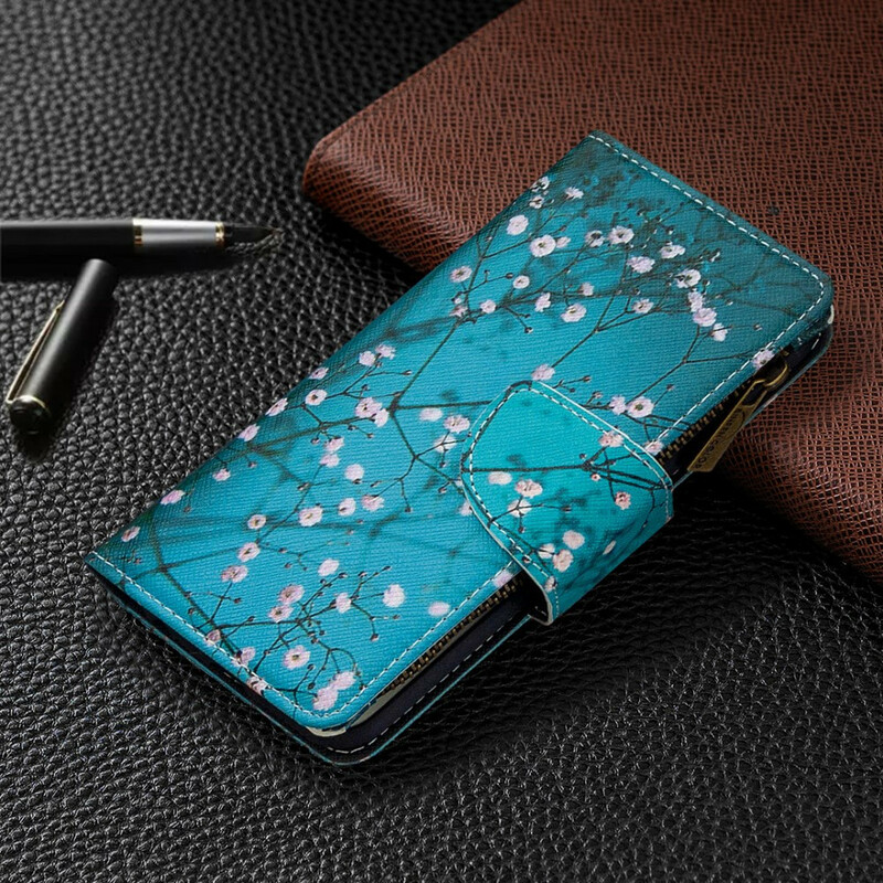 Xiaomi Redmi 9 Capa de bolso Zip Pocket Tree Xiaomi Redmi 9 Capa de bolso Zip Pocket Tree