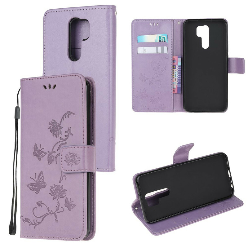 Xiaomi Redmi 9 Capa das Borboletas e Flores Asiáticas