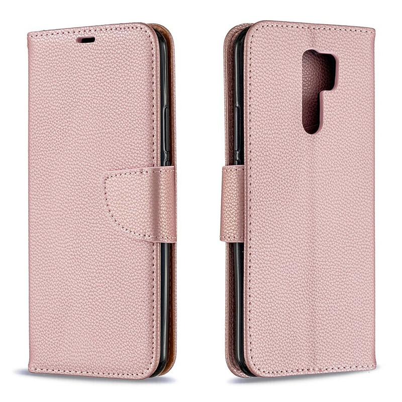 Xiaomi Redmi 9 Litchi Aba oblíqua da capa