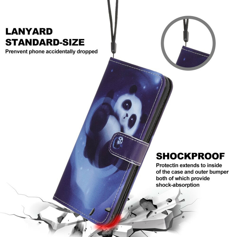 Capa para o iPhone 12 Panda Space Lanyard