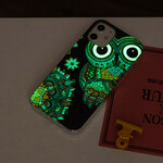 Capa iPhone 12 Owl Mandala Fluorescente