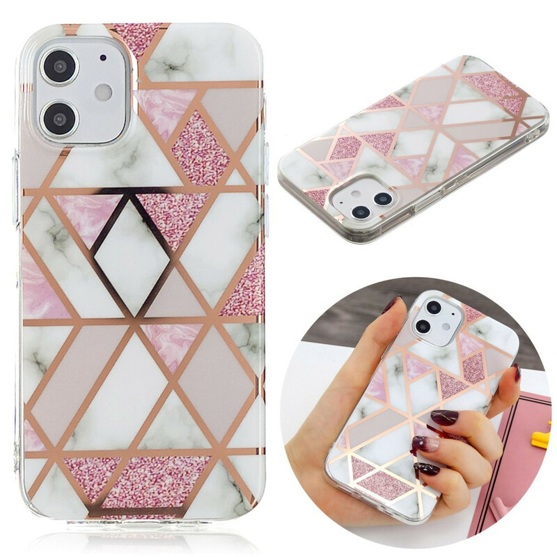 Capa iPhone 12 Marble Geometry Colorido 2