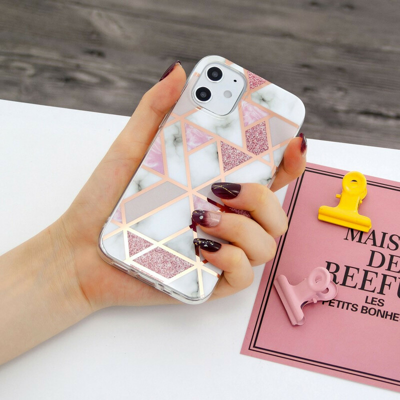 Capa iPhone 12 Marble Geometry Colorido 2