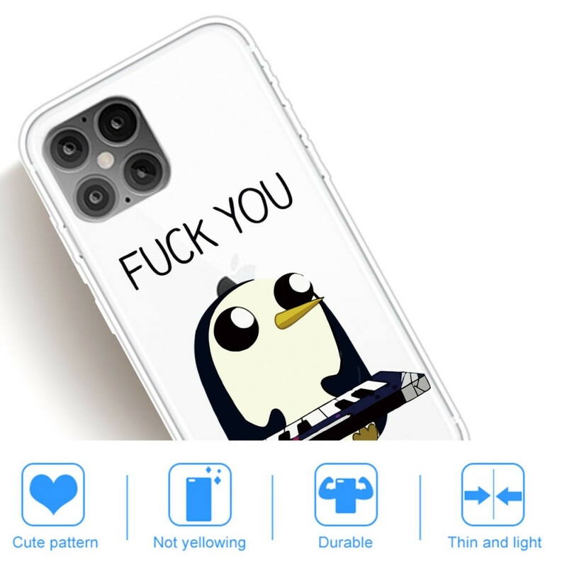 Capa iPhone 12 Penguin Fuck You