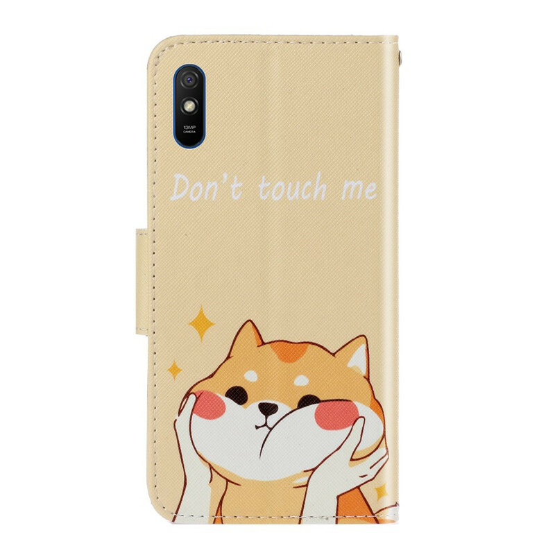Housse Xiaomi Redmi 9A Chat Don't Touch Me à Lanière