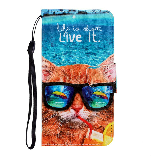 Housse Xiaomi Redmi 9A Cat Live It à Lanière