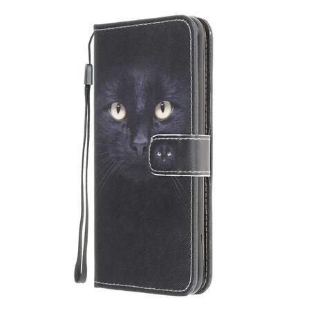 Xaiomi Redmi 9A Capa de CordÃ£o para os Olhos de Gato Preto