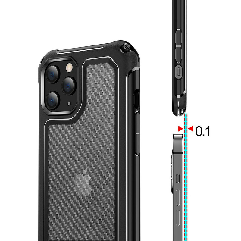 iPhone 12 Capa transparente de fibra de carbono