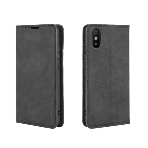 Tampa Flip Cover Xiaomi Redmi 9A Efeito Couro Mole